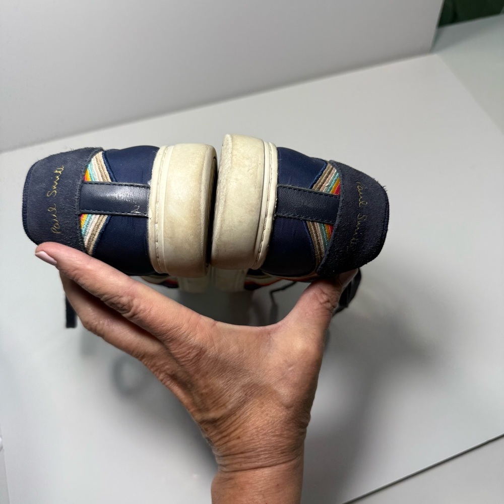 Paul Smith Navy Leather Sneakers - Picture 9 of 10